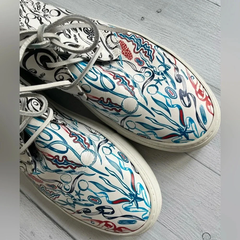 RARE Del Toro x Pepsi Live For Now Blue & Red Printed Leather Chukkas Size 11